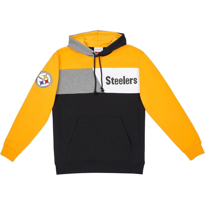 Mitchell & Ness Pittsburgh Steelers Color Blocked NFL Fleece Hoodie, S