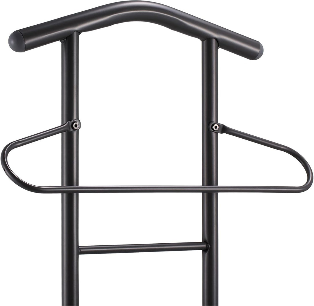 CARO-Möbel Herrendiener JIVO Stummer Diener Kleiderständer in grau, 121 cm, Garderobe mit Hosenbügel