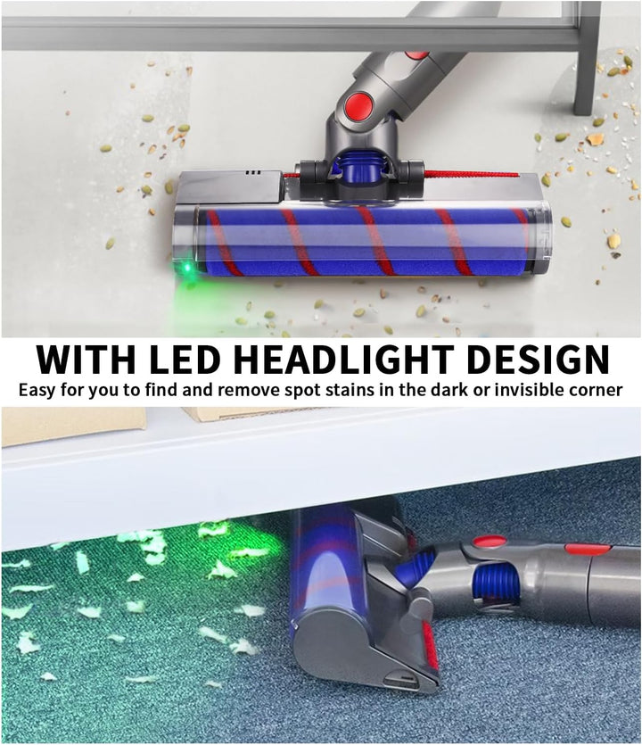 Elektrische Bürste kompatibel für Dyson V7, V8, V10, V11, V15, Zubehör Bodenbürste mit Direktantrieb