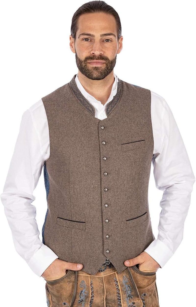 Stockerpoint Herren Lucio Business-Anzug Weste 46 Nuss-blau, 46 Nuss-blau