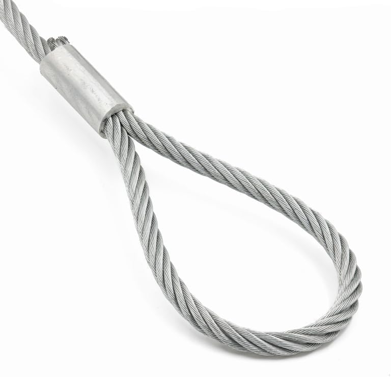 ALFA LOGISTIK Anschlagseil 8mm Durchmesser 5m Länge mit Haken und Öse – Drahtseil mit Haken - Stahls