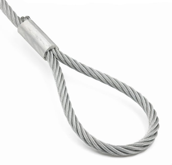 ALFA LOGISTIK Anschlagseil 8mm Durchmesser 5m Länge mit Haken und Öse – Drahtseil mit Haken - Stahls