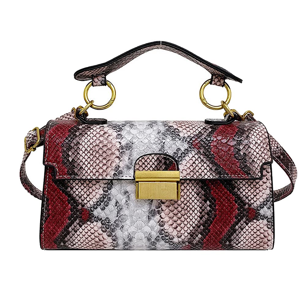 Coolives Damen Kleine Umhängetasche mit Krokodilledermuster Mini Handtasche aus PU-Leder Clutches Da
