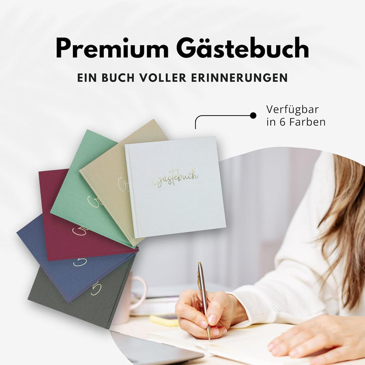 DeinWeddingshop Gästebuch Hochzeit Hochzeitsgästebuch Brautpaar Gästebücher Taufe Geburtstag | Leine