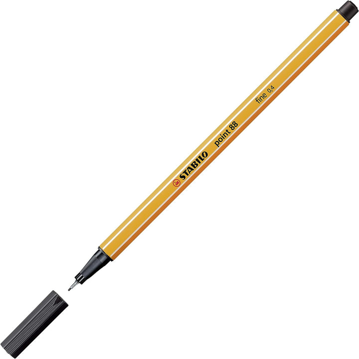 Fineliner - STABILO point 88 - 50er Metalletui - mit 47 verschiedenen Farben - 2x blau, rot, schwarz