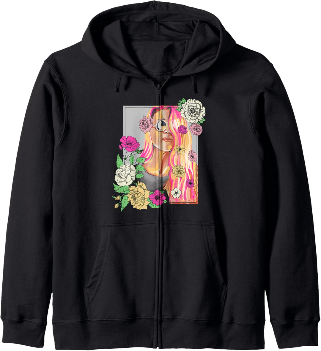 Trendy Flower Lady Painting Kapuzenjacke
