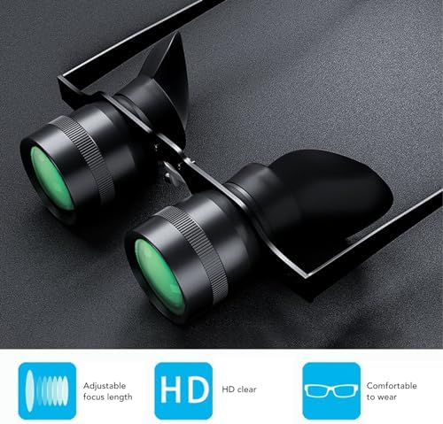 Zoom Optics Fernglasbrille, 3 Fach Zoom Opernbrille, Fernglasbrille mit Polarisierter Linse, Freihän