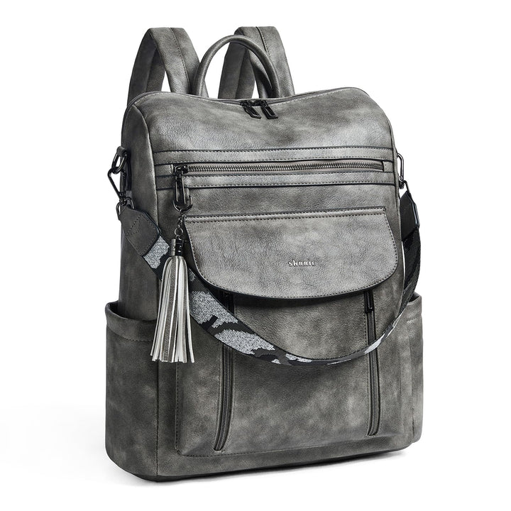 Shrrie Laptop-Rucksack für Damen, 15,6 Zoll Reise-Rucksack aus Leder, Handgepäck-Rucksack Computerta