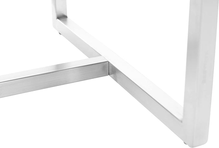 CLP 2er Set Edelstahl-Sitzhocker Barci Kunstleder I Moderne Hocker Mit Hochwertiger Polsterung Und B
