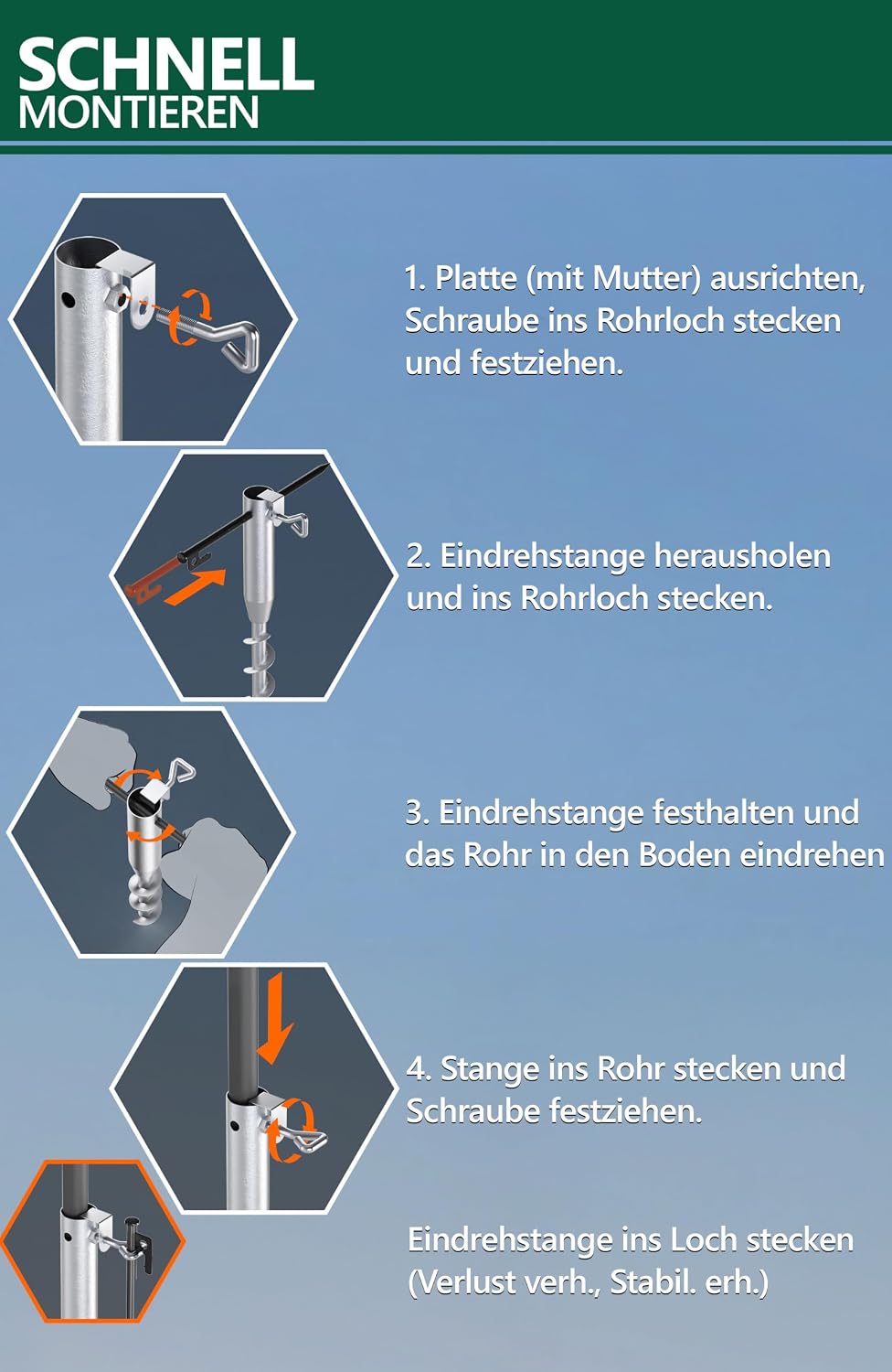 4smile Sonnenschirm Strand 3-in-1 Set, Ø 180 cm, Beige, Strandschirm Windfest Stabil, UV50 Sonnensch