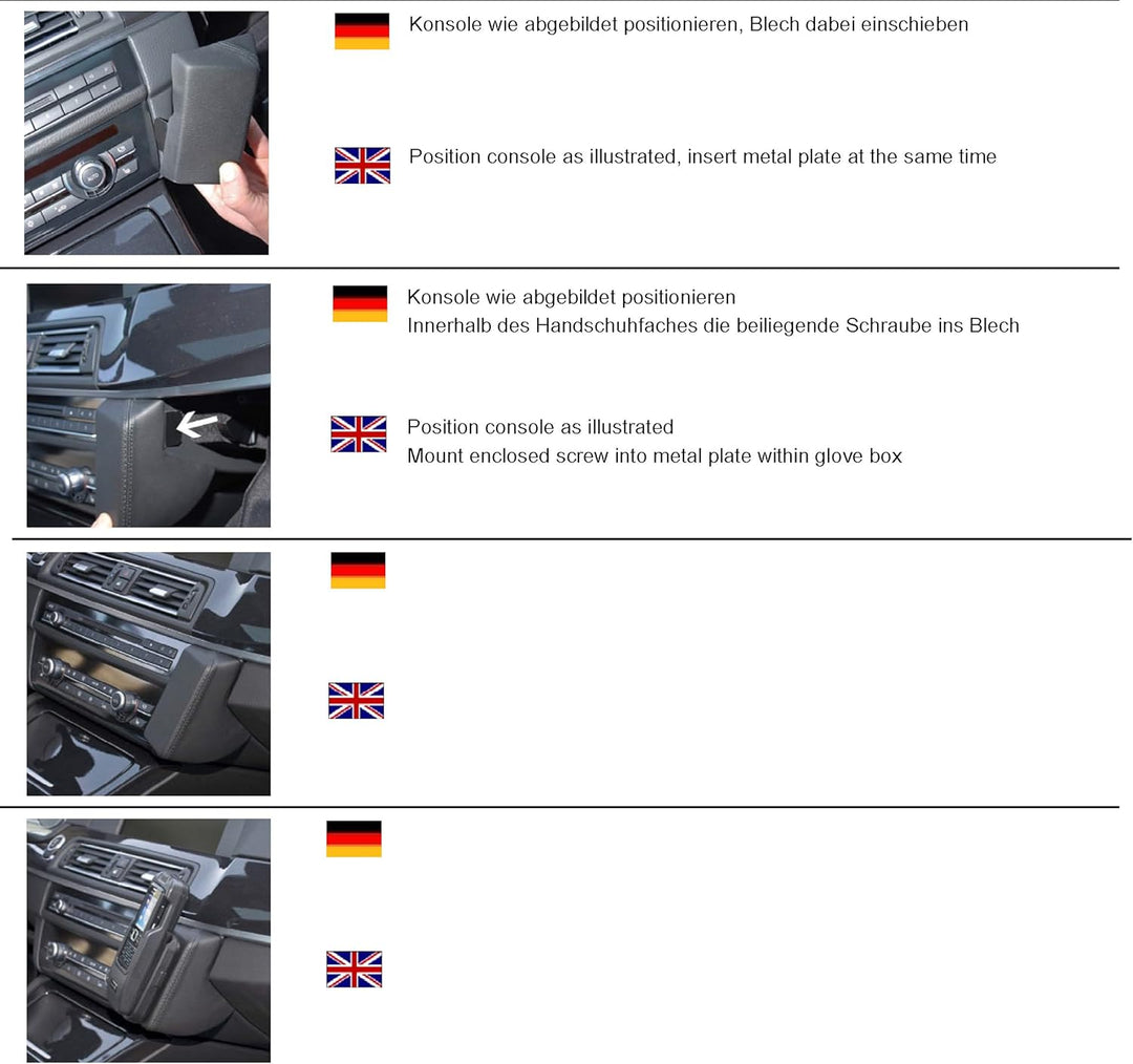 KUDA 092535 Halterung Kunstleder schwarz für BMW 5er (F10, F11) ab 03/2010 bis 2017, 092535