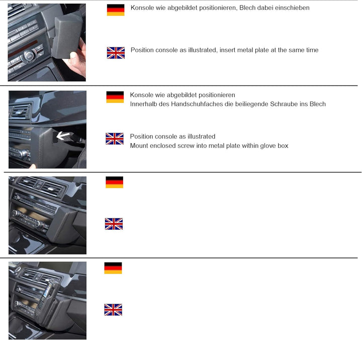 KUDA 092535 Halterung Kunstleder schwarz für BMW 5er (F10, F11) ab 03/2010 bis 2017, 092535