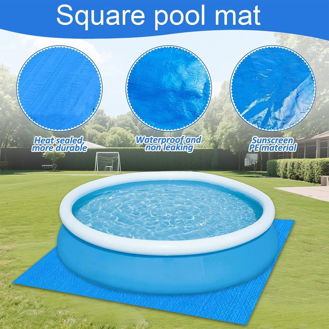 Boden-Pool-Pad | quadratische, dicke Bodenplane, dickere, robuste Pool-Auskleidung | für Grasterrass