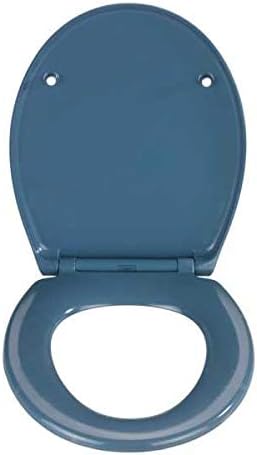 WENKO WC-Sitz Samos Slate-Blue, hygienischer Toilettensitz mit Absenkautomatik, mit Fix-Clip Hygiene