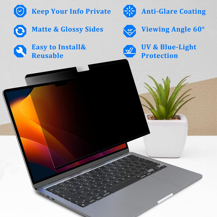 LanQii Magnetischer Blickschutzfilter für MacBook Pro 13 Zoll (2016-2022 M1/M2), Privacy Filter Anti