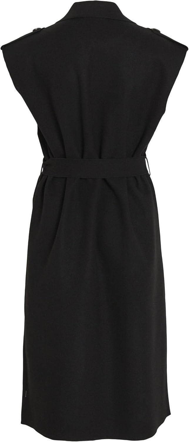 Vila female Weste Lange Gürtel XL Schwarz, XL Schwarz