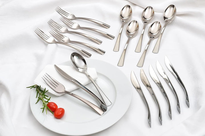 GRÄWE Tafelbesteck 200 teilig für 50 Personen, Besteck aus Kunststoff inkl. Gastrokasten - wiederver