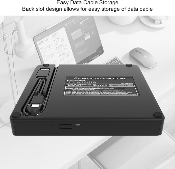 Externes CD DVD Laufwerk, USB 3.0 Typ C CD DVD Brenner Lesegerät, Tragbarer DVD Brenner mit Steckpla