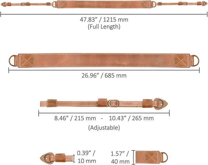 MegaGear Sierra Series - Correa para cámara - De Cuero Genuino, para Hombro o Cuello Visón, Visón