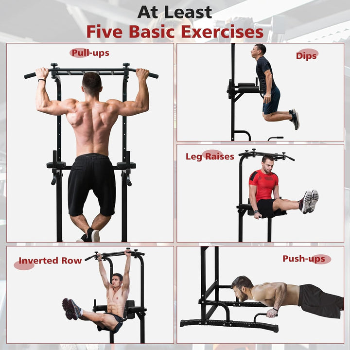Dip Station Multifunktions-Dip Ständer, Freistehend Fitnessgerät für Calisthenics und Krafttraining,