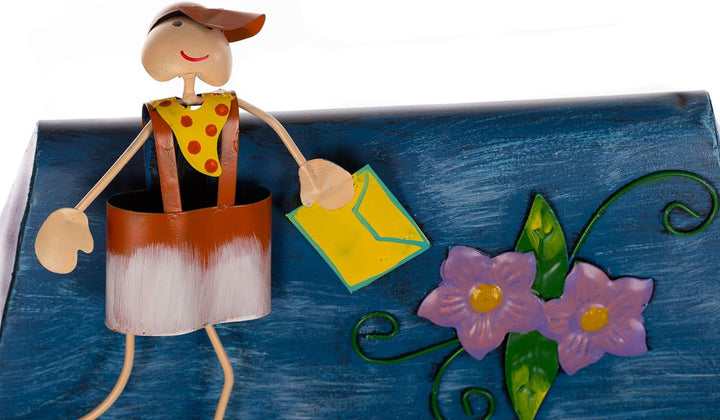 Antiker grosser und sehr edler Briefkasten , Häuschendesign, NA10B336-1 Handbemalt. sehr schön gearb