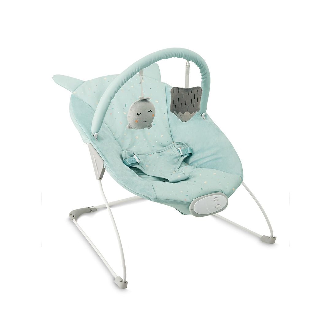 MoMi GLOSSY Babywippe für Babys bis 9 kg, 3-Punkt-Sicherheitsgurt, Metallgestell mit Antirutsch-Füss