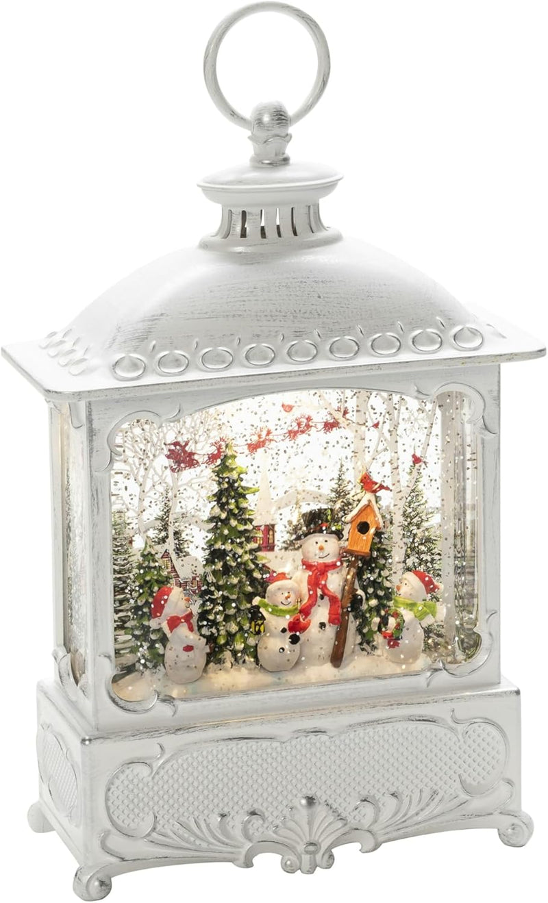 Konstsmide 4396-200 LED-Laterne Weihnachtsmänner mit Vögeln Warmweiss LED Weiss mit Wasser gefüll Mu