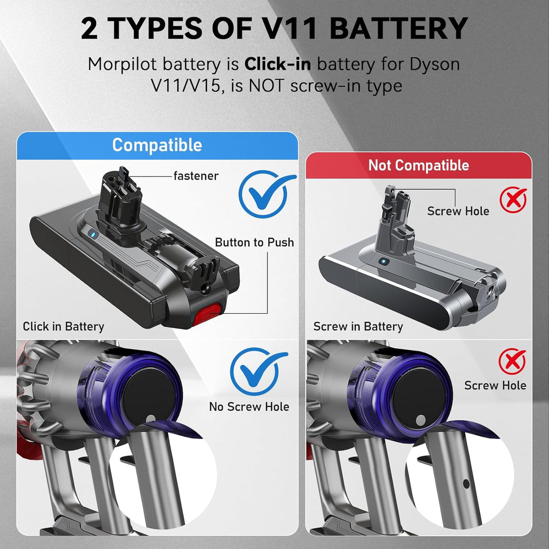 V11 Akku, Morpilot 25.2V 8000mAh Ersatzakku für SV15/SV16/V11 Outsize/Absolute Extra/Absolute Pro/Fl