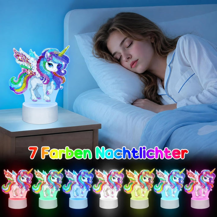 Zoyomax Diamond Painting Nachtlicht, Basteln für Erwachsene, 3D Kreative Diamond Painting Lampe Einh
