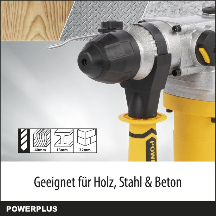 Powerplus Kombibohrmaschine POWX1175 Kombibohrer zum Bohren, Meisseln und Hämmern – Kombibohrer für