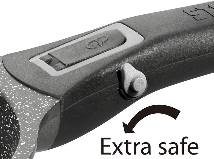 STONELINE SMART Servierpfanne 24 cm, Eckige Pfanne mit Deckel, Abnehmbarer Griff, Aluguss Pfanne Ind