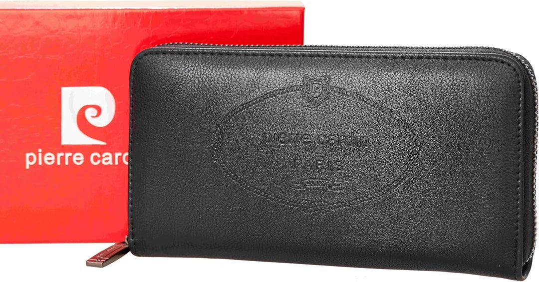 Pierre Cardin Damen geldbörse,Frauen geldorse, Mädchen, schön, gross, geräumig, Kunstleder, Geschenk