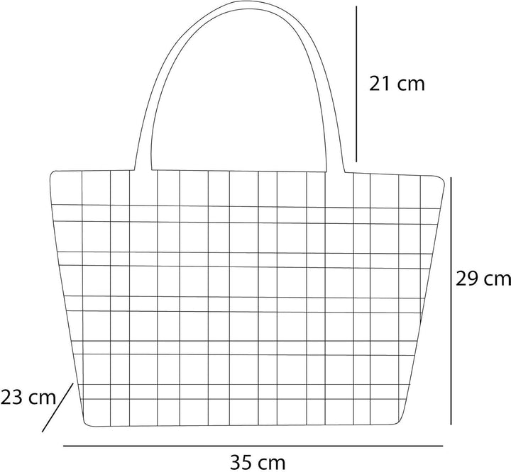 normani Einkaufskorb Shopper geflochten aus Kunststoff - robuster Strandkorb aus wasserabweisendem M
