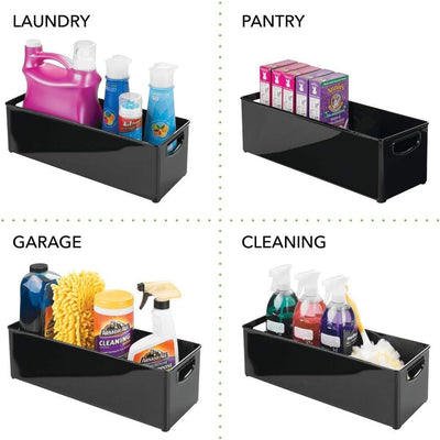 mDesign 8er-Set Schreibtisch Organizer mit Griffen – tragbares Schreibtisch Ordnungssystem aus Kunst