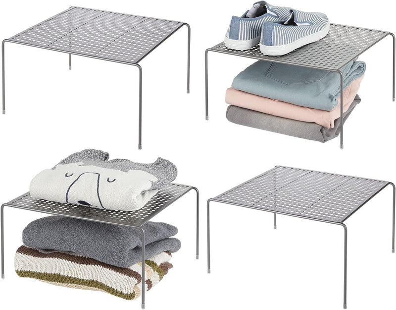 mDesign Kleiderschrank Aufbewahrung – praktisches Kleiderschranksystem – Regalsystem aus Metall für