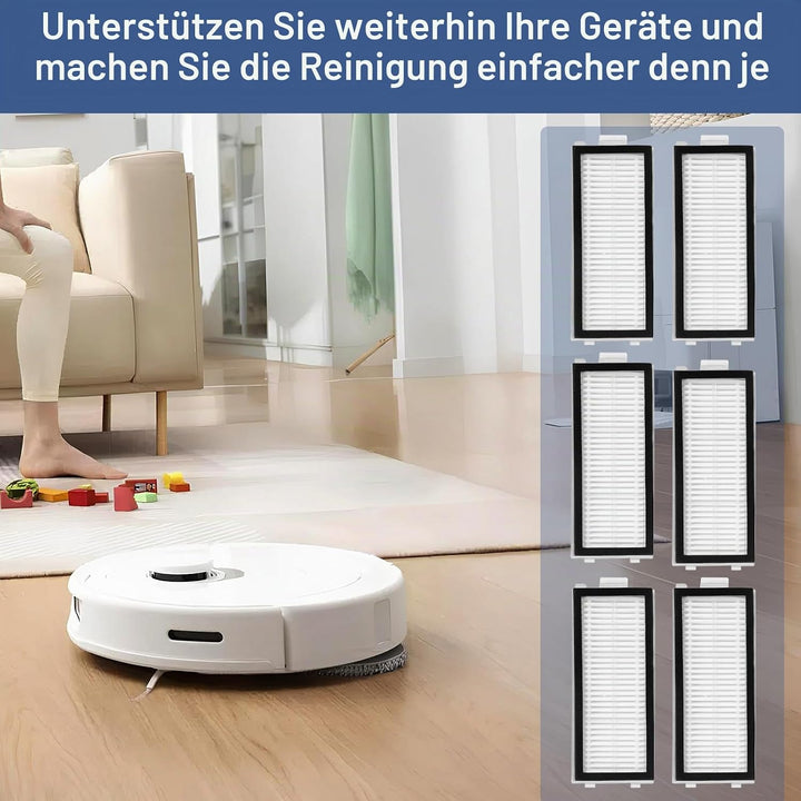 6 Stück HEPA Filter für Roborock Qrevo Master/Qrevo Slim/Saros Z70 Roboter staubsauger Filter Ersatz