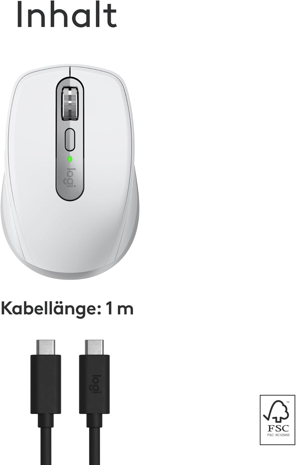 Logitech MX Anywhere 3S for Mac, kompakte kabellose Bluetooth-Maus, 8K-DPI-Abtastung auf jeder Fläch