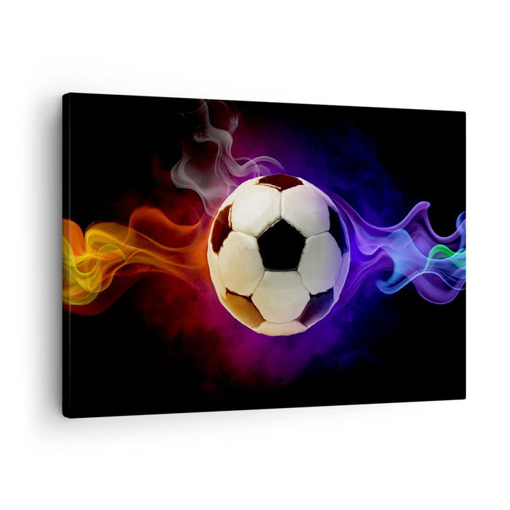 Bilder auf Leinwand Abstrakt ball flamme fussball Leinwandbild 70x50cm Wandbilder Dekoration Wohnzim