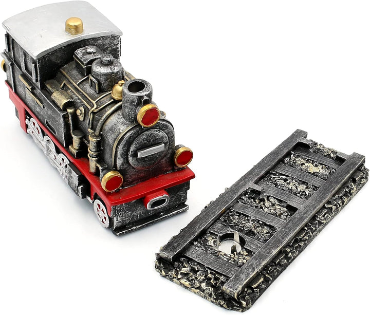 Dekohelden24 Räucher - Lokomotive in künstlich gealterter Optik, Höhe 11 cm Breite 6,5 cm Länge 16 c