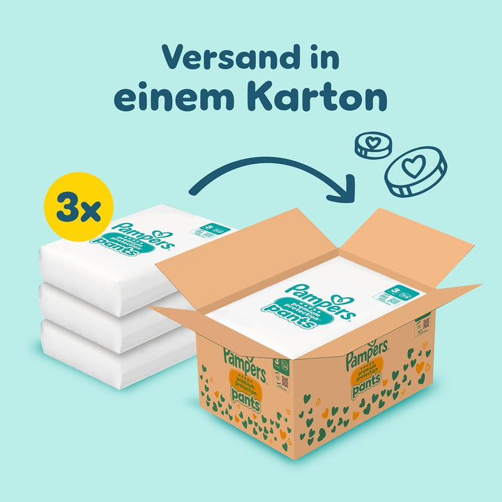 Pampers Premium Protection Pants Grösse 3, 192 Windeln, 6kg-11kg, mit 360° Passform und weichen Anti