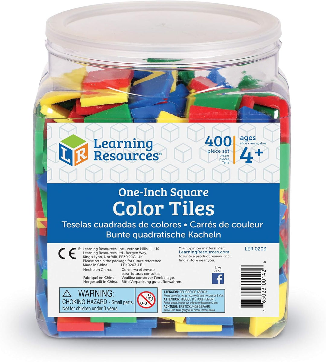 Learning Resources LER0203 COLOR TILES-400/PK 1 PLASTIC IN CONTAINER