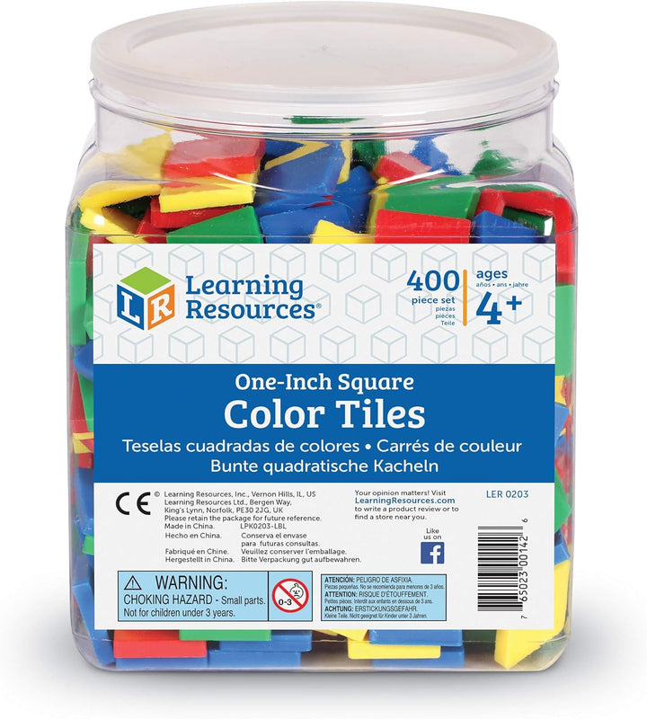 Learning Resources LER0203 COLOR TILES-400/PK 1 PLASTIC IN CONTAINER