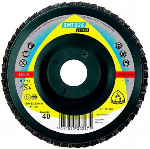 Klingspor 321655 SMT 325 EXTRA, Schleifmop Scheibe EXTRA, Verpackungseinheit 10, 115X22,23, 80 x for