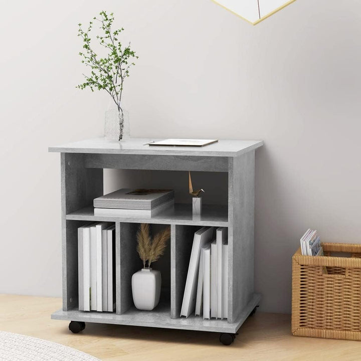 Rollschrank mit 4 offenen Fächern, Büroschrank für Wohnzimmer, Schlafzimmer, Office, Robust, Leicht