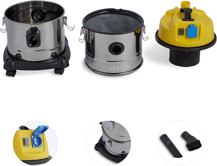Klarstein Reinraum Nass- und Trockensauger mit 1800W Leistung, 30L Tank, Gebläsefunktion, integriert