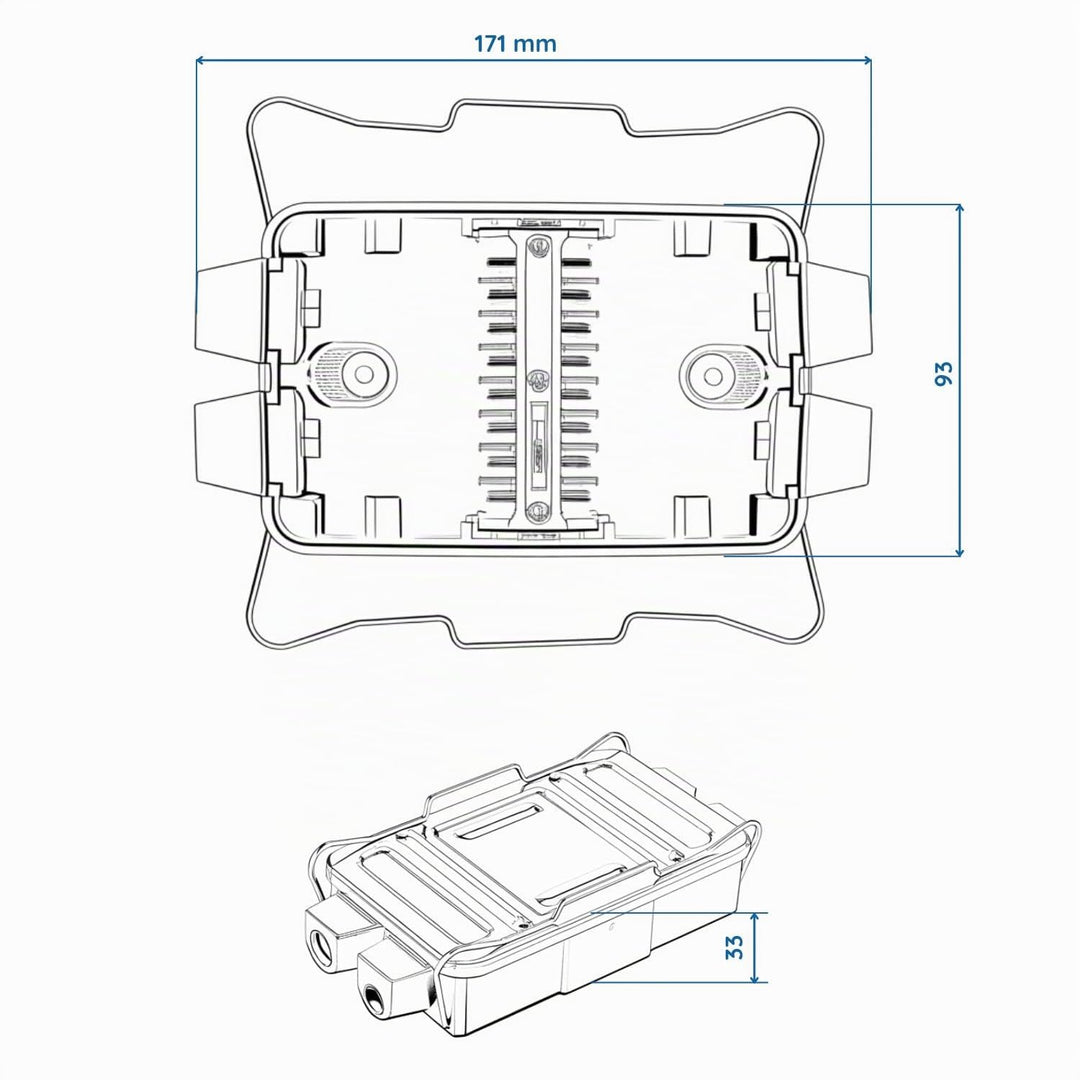 2 STK Verteilerdose 8-polig Anhänger Polyamid 17,1 x 9,3 x 3,3 cm KFZ | Verbindungsdose mit Aluminiu