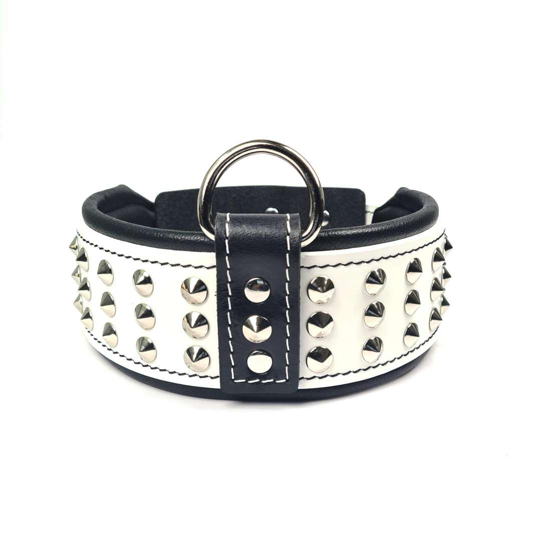 Bestia Star Hundehalsband mit Nieten und Innenpolsterung 6,5 cm Breit XXL - 65 bis 75 cm Halsumfang