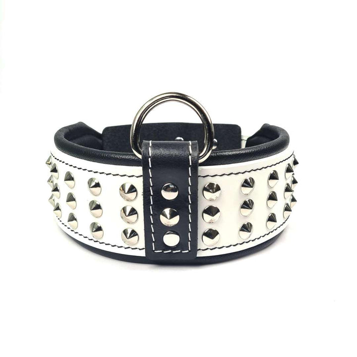 Bestia Star Hundehalsband mit Nieten und Innenpolsterung 6,5 cm Breit XXL - 65 bis 75 cm Halsumfang