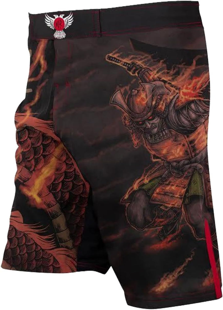 Raven Fightwear Elements Fire Fight Shorts Kurze Hose Herren Boxen Kampfsport BJJ Grappling MMA Fitn