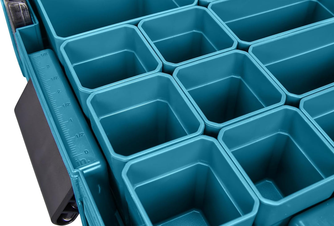 Makita 191X80-2 Makpac Werkzeugkasten mit transparentem Deckel und Einsätzen